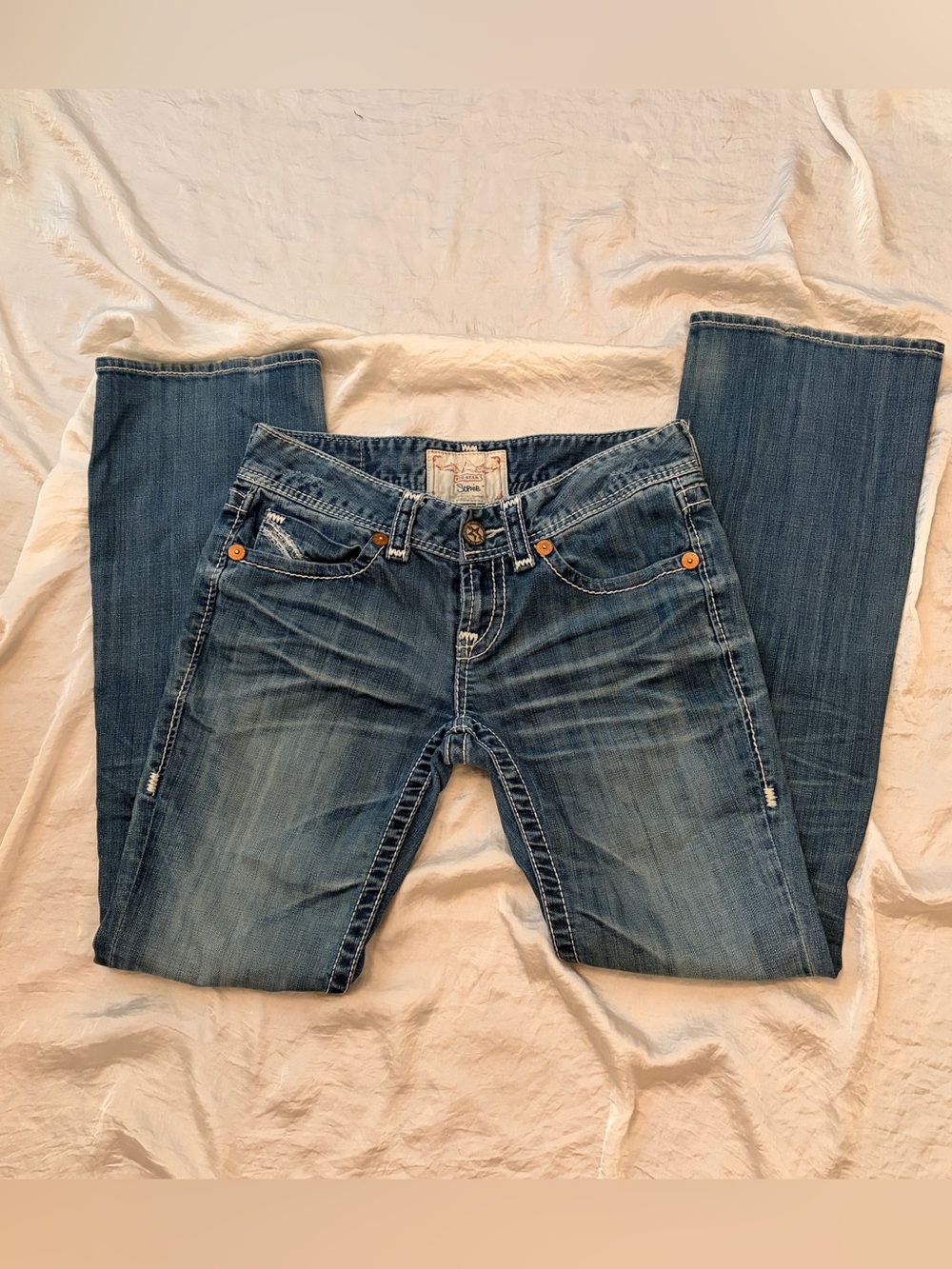 Women's Big Star Blue Denim Jeans - Classic Mid Wash